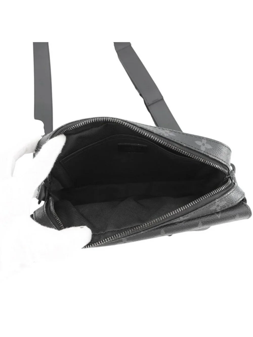 Louis Vuitton Shoulder Bag Monogram Eclipse Steamer Messenger Black